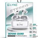 LYNE Start-3 True Wireless Earbuds, Bluetooth V5.4, 30H Playtime, Type-C Fast Charging, Touch Control, Voice Assistant, 13mm Driver, JL AC6973 Chipset, White