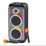 PORTRONICS POR 2347 IRON BEATS 5 Pro 180W Party Speaker With Dual Wireless Karaoke MicBluetooth Version 5.3