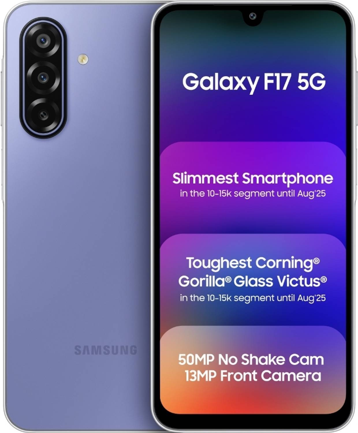 2026/09/594.jpg Samsung Galaxy F17 5g 4 GB RAM or 128 GB ROM (Violet Pop) - Image 1